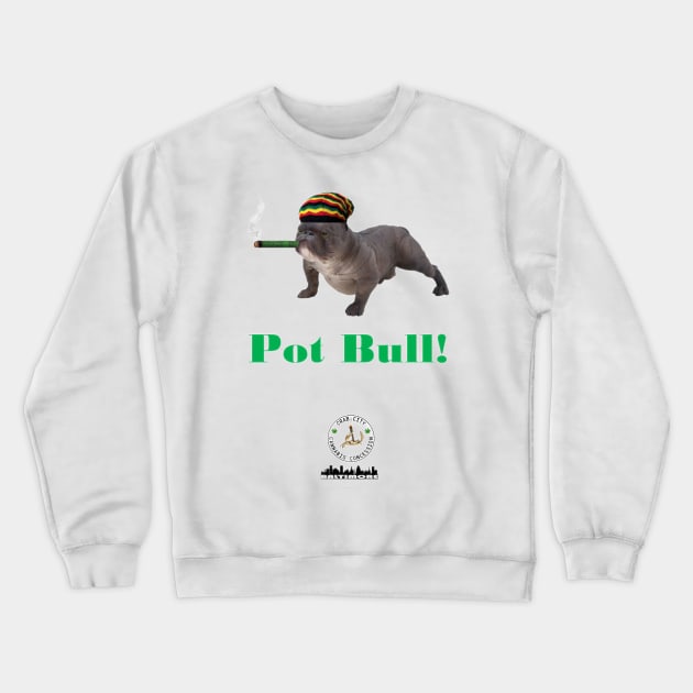 Pot Bull Crewneck Sweatshirt by Crab City Cannabis Concession